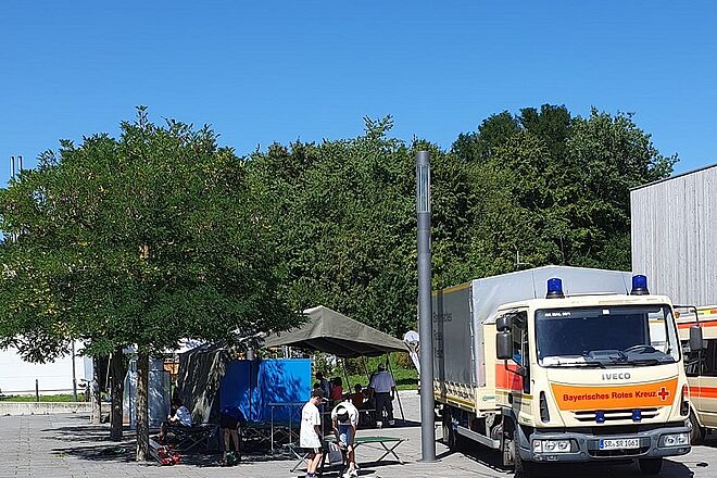 Der Aufbau zum Ferienprogramm am HDG